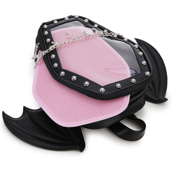 Gothic Coffin Shaped Shoulder Bag and Backpack for Women Halloween Style - Picture 7 of 9